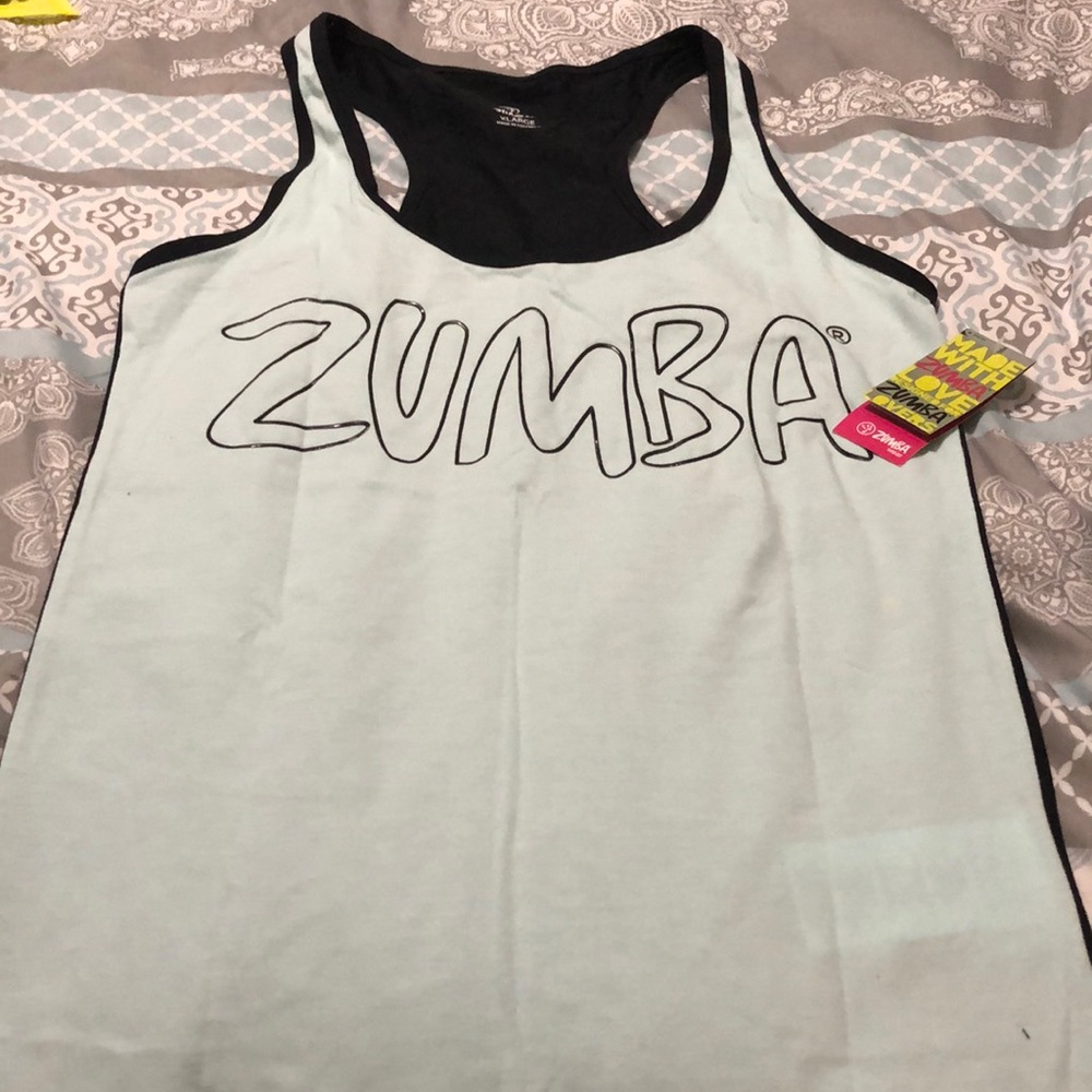 Zumba recerback tank top XL color sky